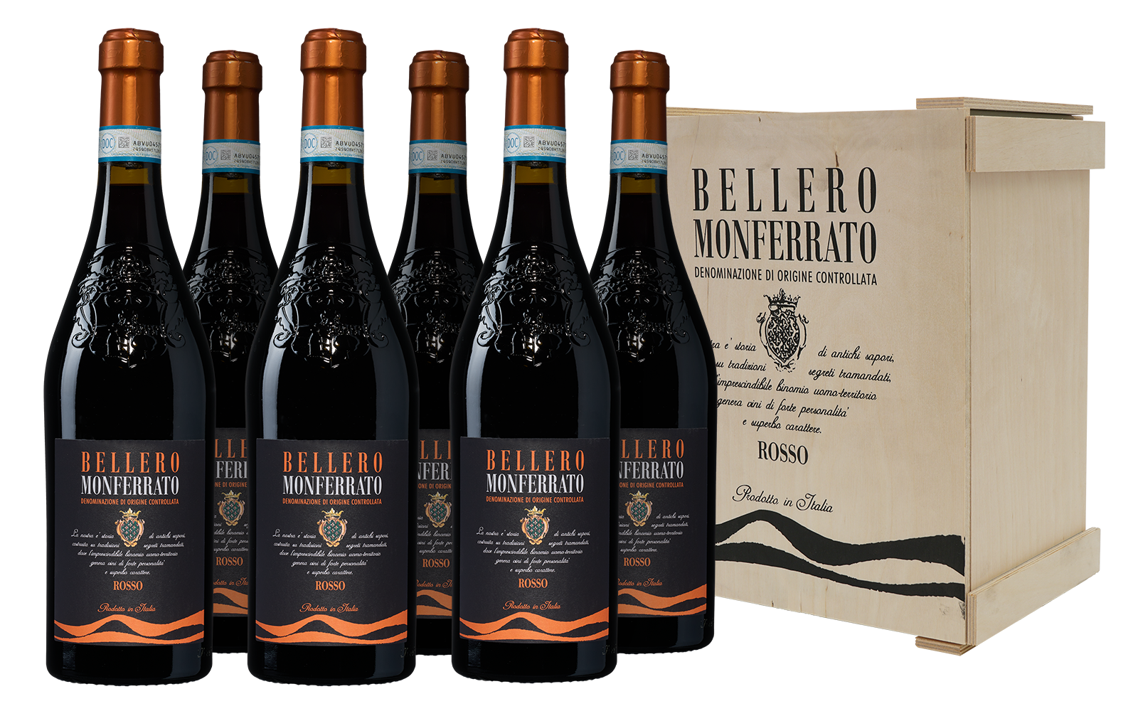 Bellero Monferrato Rosso op kist